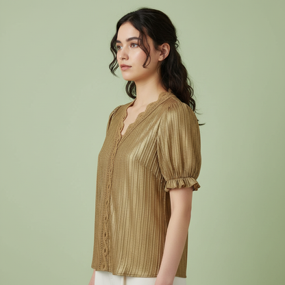Elegant Puff Sleeve Blouse | Women's Summer Tops