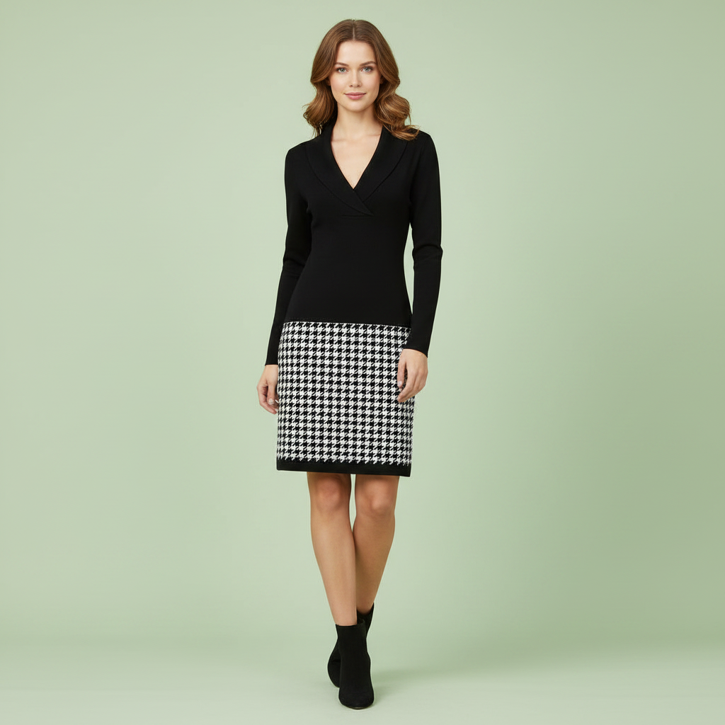 Mara | Elegant Women's Formal Dress with Unique Pattern