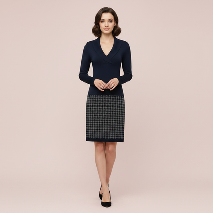 Mara | Elegant Women's Formal Dress with Unique Pattern