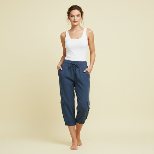 Jana Casual Trousers | Women's Pants with Pockets and Drawstring